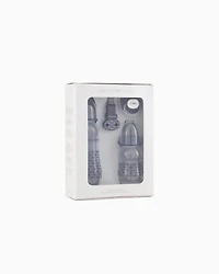Emporio Armani - Infant-care set with two bottles, dummy and clip-on drawstring, Boy, Blue, Size: TU