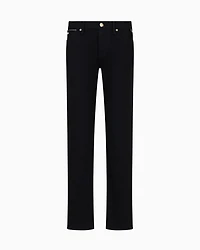 Emporio Armani - J75 Slim-fit stretch denim jeans with gold details, Man, Black, Size: