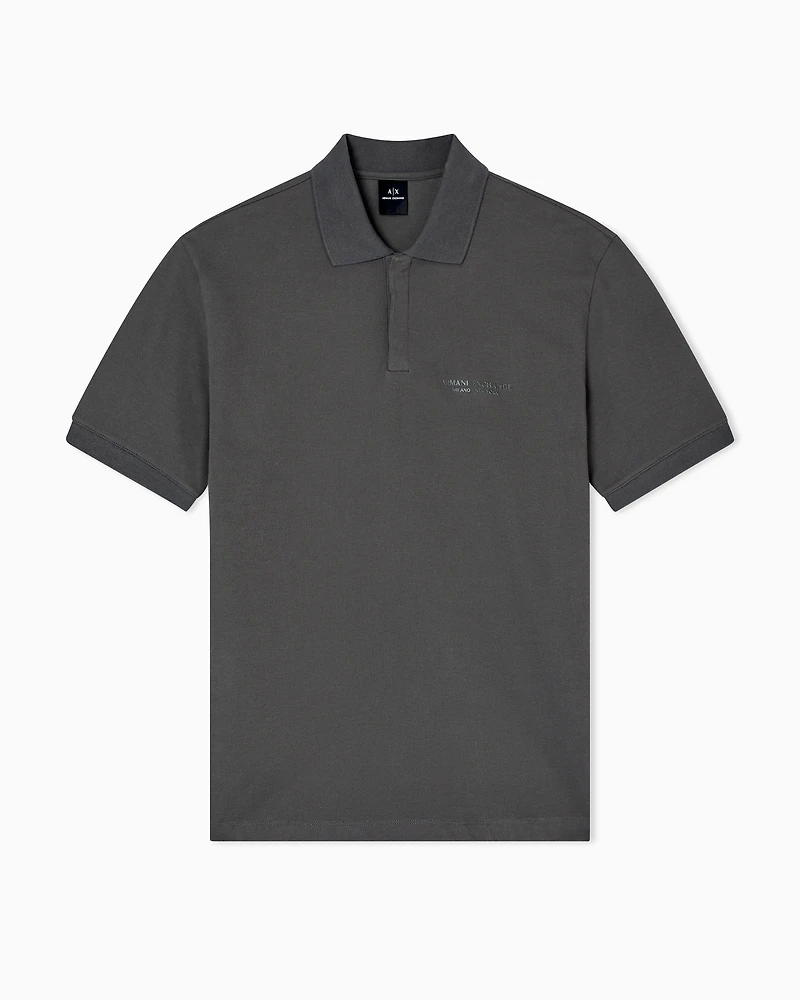 Armani Exchange - Regular fit polo shirt with tone-on-tone logo, Man, Green, Size: