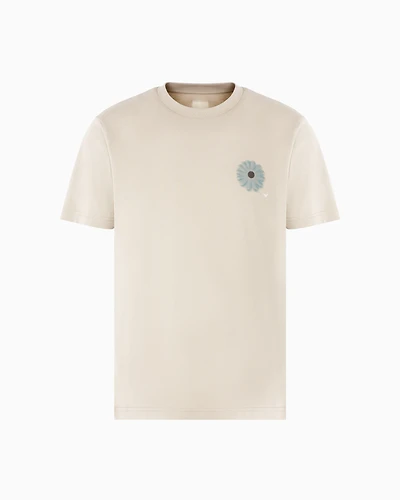 Emporio Armani - ASV jersey T-shirt with oversized print from the Peace capsule collection, Man, Grey, Size: