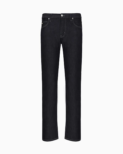Emporio Armani - J45 Regular-fit, worn-wash 8 oz denim jeans, Man, Blue, Size:
