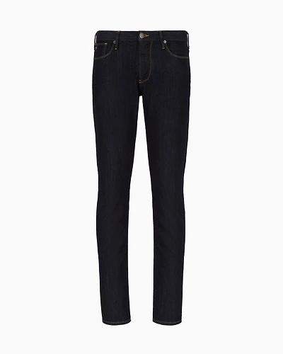 Emporio Armani - J06 Slim-fit, twill-melange jeans 10 oz comfort denim, Man, Blue, Size: