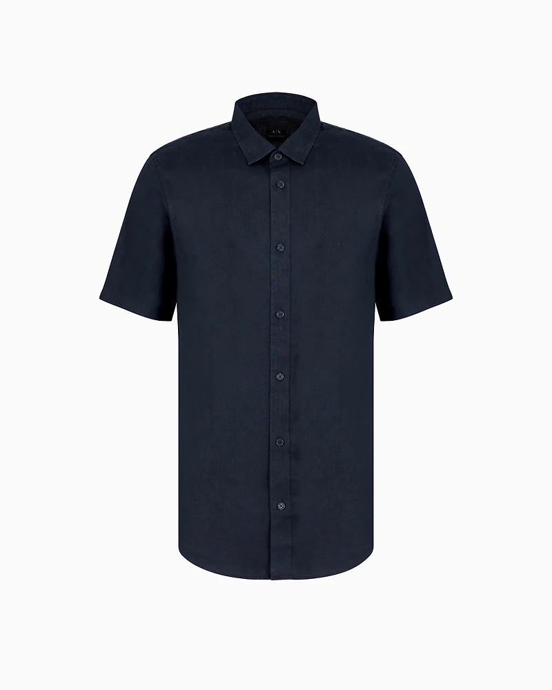 Armani Exchange - Casual Shirts, Man, Navy Blue, Size: