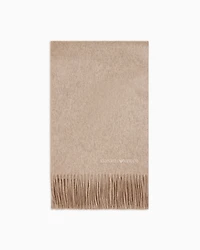 Emporio Armani - Casentino cashmere scarf, Woman, Beige, Size: TU