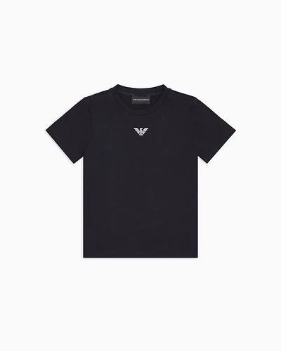 Emporio Armani - Jersey T-shirt with logo, Boy, Blue, Size: