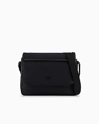 Emporio Armani - ASV recycled nylon messenger bag, Man, Black, Size: TU