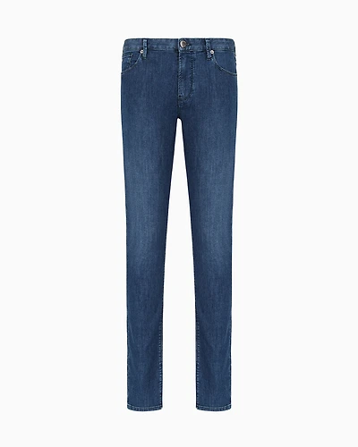 Emporio Armani - J06 Worn-effect wash, slim-fit, 8 oz denim jeans, Man, Blue, Size:
