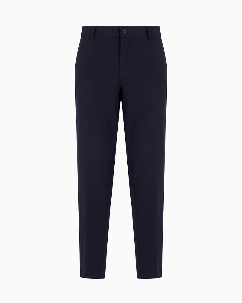 Armani Exchange - Chino trousers flowing fabric, Man, Navy_blue, Size:
