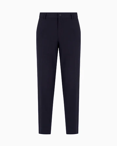 Armani Exchange - Chino trousers flowing fabric, Man, Navy_blue, Size: