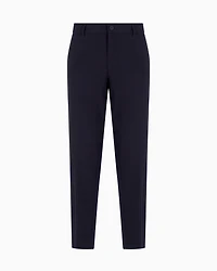 Armani Exchange - Chino trousers flowing fabric, Man, Navy_blue, Size: