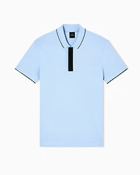 Armani Exchange - Slim fit polo with button insert, Man, Light Blue, Size: