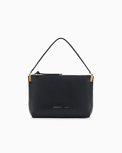 Emporio Armani - Medium handbag in smooth leather, Woman, Black, Size: TU