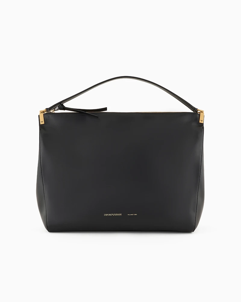 Emporio Armani - Large handbag in smooth leather, Woman, Black, Size: TU