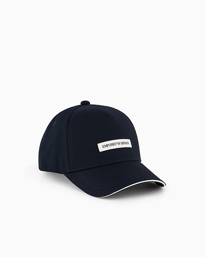 Emporio Armani - Canvas baseball cap with Emporio Armani patch, Man, Navy Blue, Size: TU