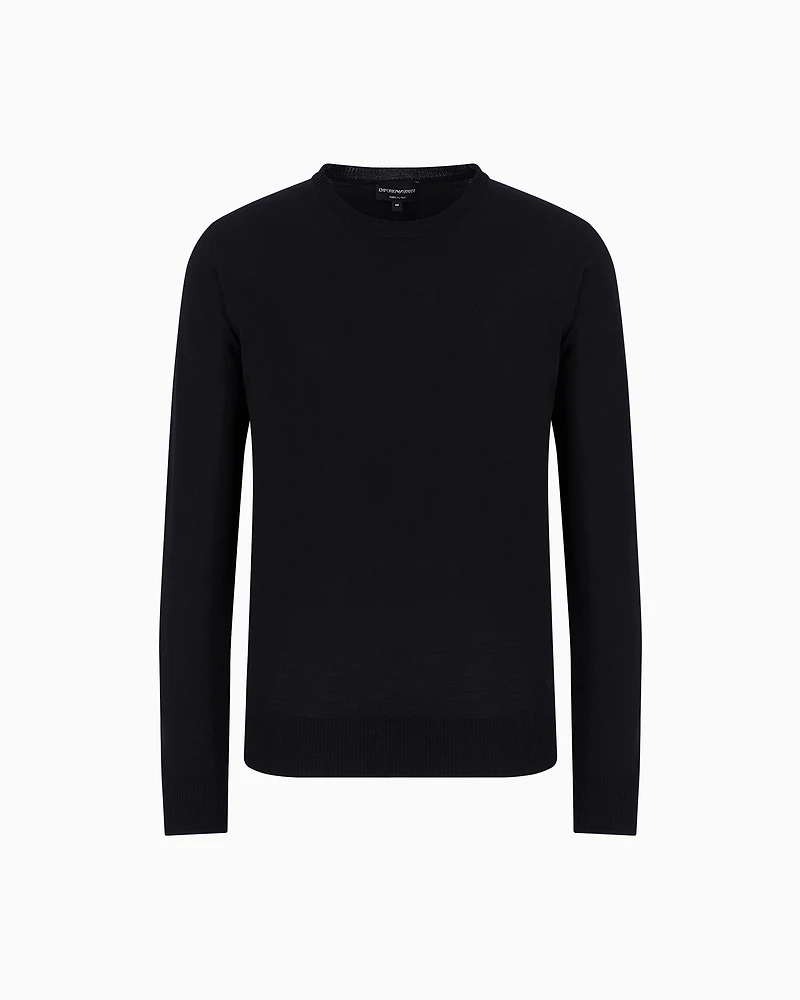 Emporio Armani - Pure virgin wool jumper, Man, Black, Size: