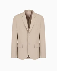 Armani Exchange - Single-breasted two-button jacket, Man, Beige, Size: 38