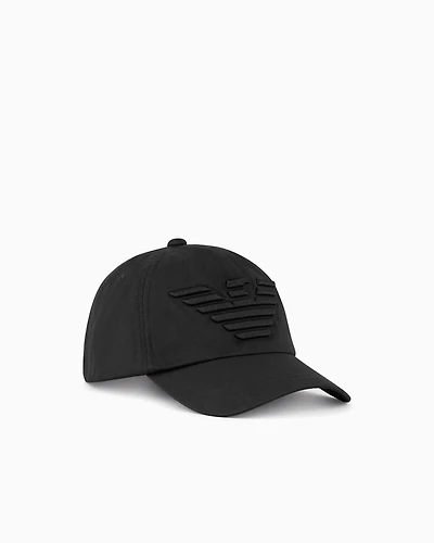 Emporio Armani - Baseball cap with embroidered oversized eagle, Man, Black, Size: TU