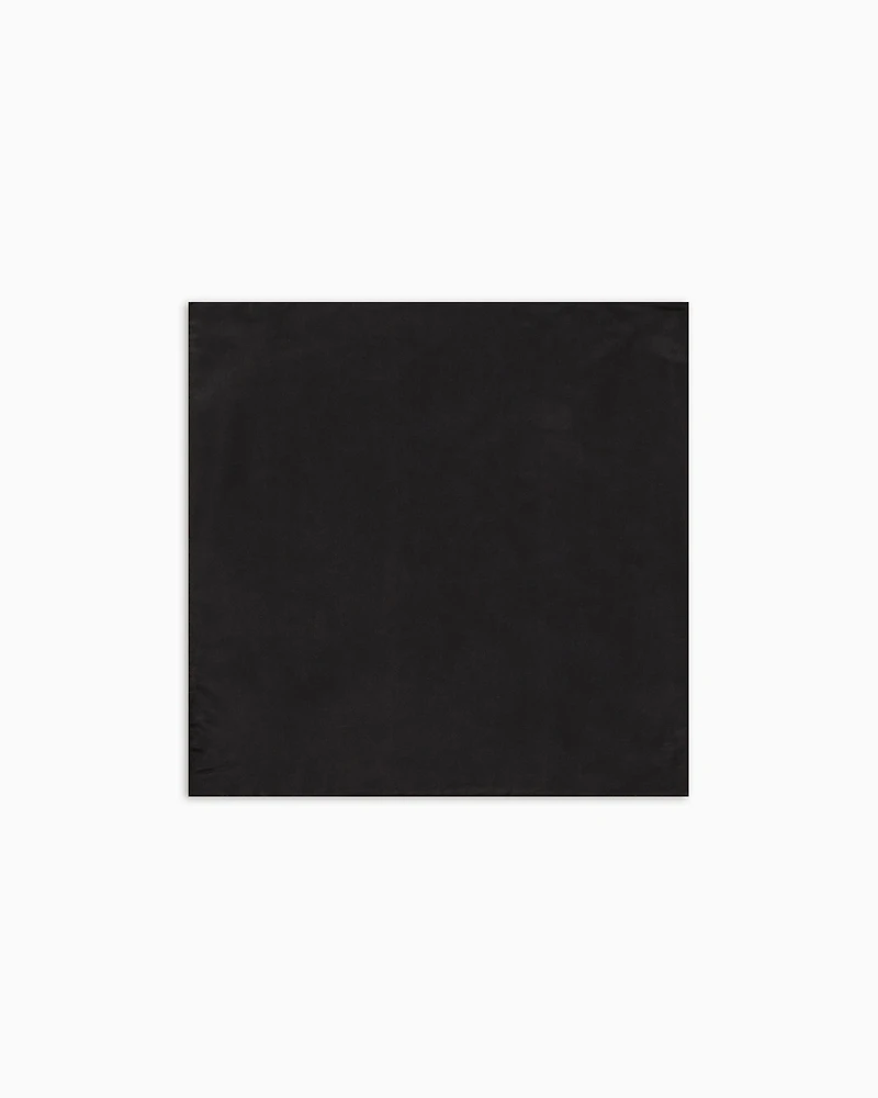 Emporio Armani - Pure silk pocket square with jacquard micro-motif, Man, Black, Size: TU