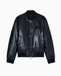 Armani Exchange - Shiny fabric bomber jacket, Man, Black, Size: