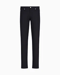 Emporio Armani - J06 Stretch-twill slim-fit trousers, Man, Navy_blue, Size: