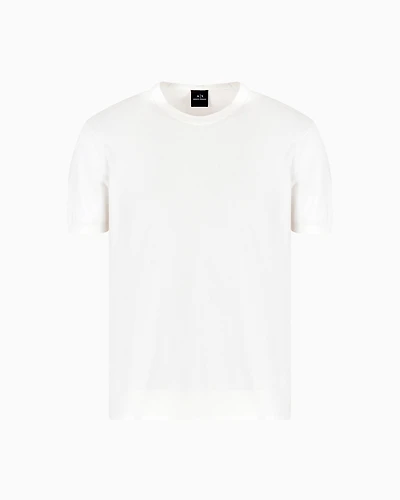 Armani Exchange -  Organic Cotton Knit T-Shirt, Man, White, Size: