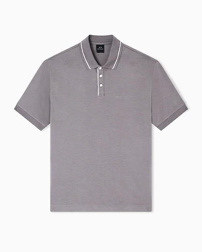 Armani Exchange - Regular fit polo shirt stretch jersey, Man, Grey, Size: