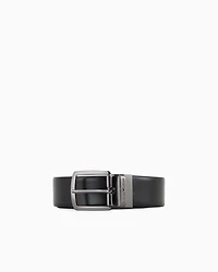 Emporio Armani - Reversible leather belt, Man, Black, Size: TU
