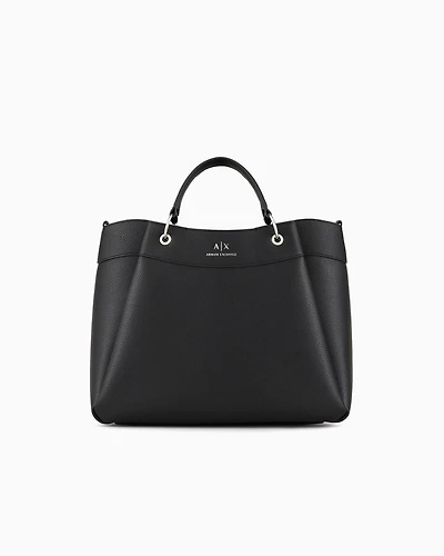 Armani Exchange - Large handbag with degradè shoulder strap, Woman, Black, Size: TU