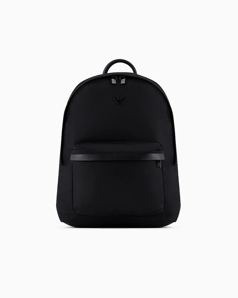 Emporio Armani - ASV recycled nylon backpack, Man, Black, Size: TU