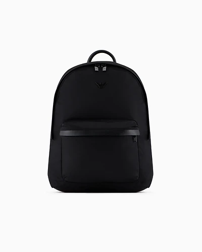 Emporio Armani - ASV recycled nylon backpack, Man, Black, Size: TU