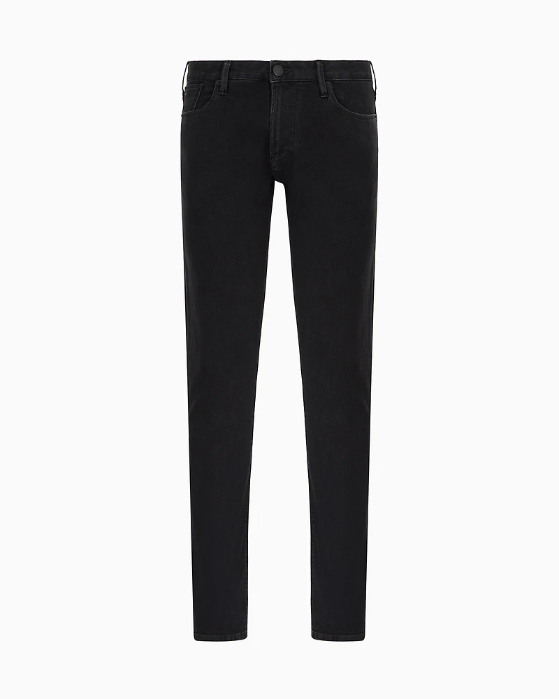 Emporio Armani - J06 Slim-fit, washed, 10.5 oz comfort-denim jeans, Man, Black, Size: