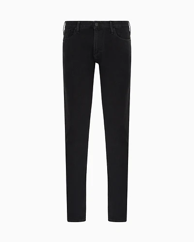 Emporio Armani - J06 Slim-fit, washed, 10.5 oz comfort-denim jeans, Man, Black, Size: