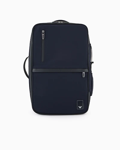 Emporio Armani - Travel Essentials nylon backpack, Man, Navy Blue, Size: TU