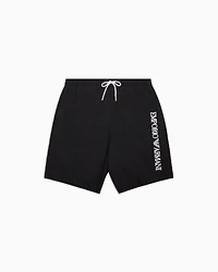 Emporio Armani - Boardshorts swimwear with vertical logo embroidery, Man, Black, Size: S