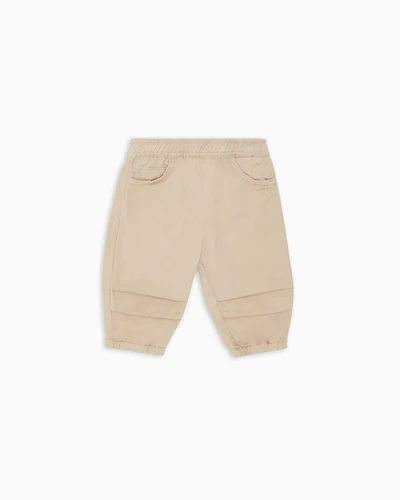 Emporio Armani - Trousers with elasticated waist and cuffs, Boy, Beige, Size: