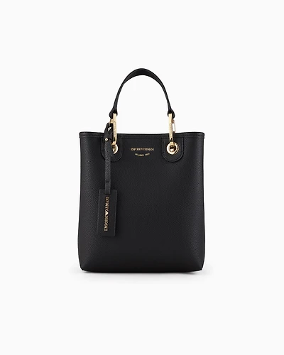 Emporio Armani - Deer-print MyEA vertical shopper bag, Woman, Black, Size: TU