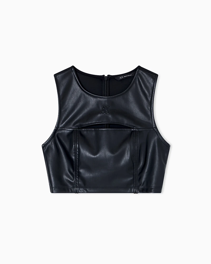 Armani Exchange - Top with cut out, Woman, Black, Size: