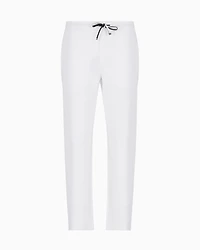 Emporio Armani - Double-jersey joggers with eagle logo patch, Man, White, Size: