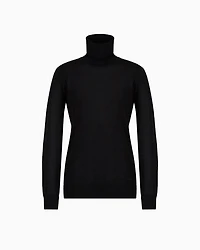 Emporio Armani - Pure virgin-wool rollneck, Woman, Black, Size: