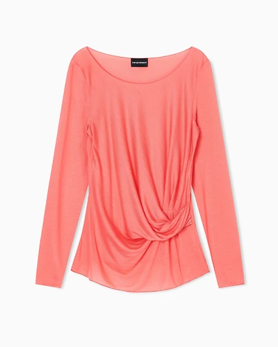 Emporio Armani - Jersey jumper with twist, Woman, Red, Size: