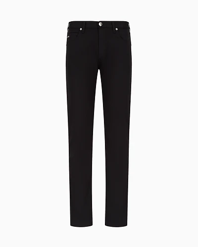 Emporio Armani - J45 Regular-fit, stretch-gabardine jeans, Man, Black, Size: