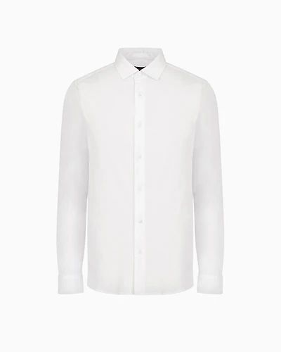 Emporio Armani - ASV Lyocell-blend jersey shirt, Man, White, Size: