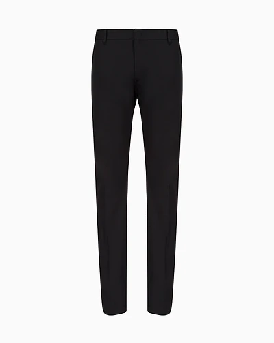 Emporio Armani - Stretch-cotton chinos, Man, Black, Size: