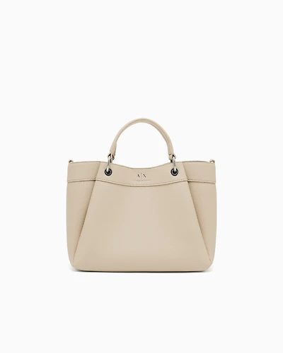 Armani Exchange - Medium handbag with degradè shoulder strap, Woman, Beige, Size: TU