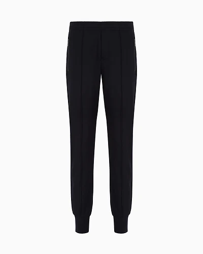 Emporio Armani - Ponte-di-Roma fabric joggers, Man, Navy Blue, Size:
