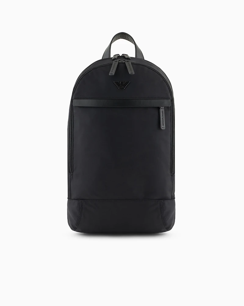 Emporio Armani - ASV recycled nylon backpack, Man, Black, Size: TU