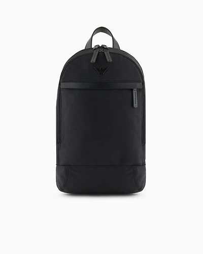 Emporio Armani - ASV recycled nylon backpack, Man, Black, Size: TU