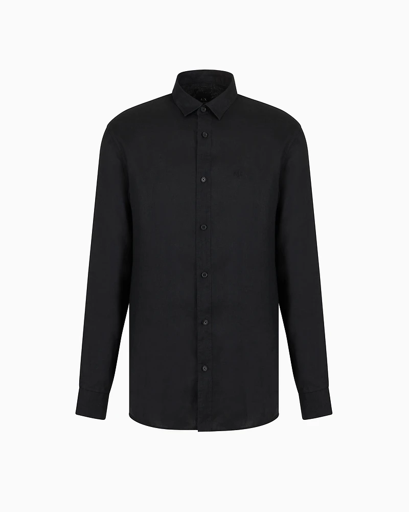 Armani Exchange - Regular fit cotton shirt, Man, Black, Size: