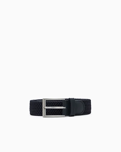 Armani Exchange - Woven fabric belt, Man, Navy Blue, Size: