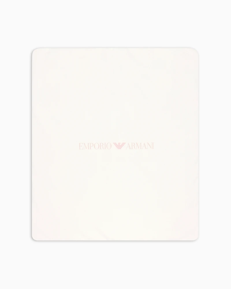 Emporio Armani - Double-faced blanket with op-art logo and eagles, Boy, Pink, Size: TU